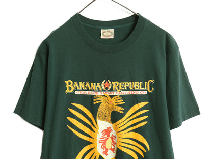 80s USA製 バナナリパブリック イラスト プリント Tシャツ メンズ L 小さめ M / ヴィンテージ サファリ アート イラスト シングルステッチ