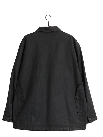 90s ★ ポロ ラルフローレン オイルド クルーザー ジャケット メンズ XL / オールド カバーオール ハンティング 本革 レザー 切替 黒