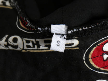 NFL 49ers ロゴ 総柄 プリント バケット ハット メンズ レディース S / 帽子 キャップ グラフィック アメリカン フットボール 黒 アメフト