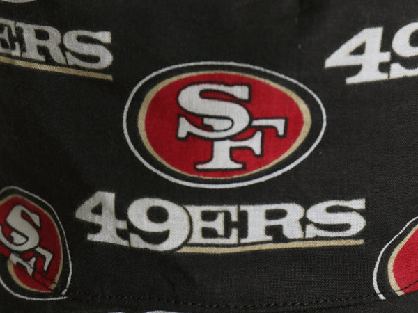 NFL 49ers ロゴ 総柄 プリント バケット ハット メンズ レディース S / 帽子 キャップ グラフィック アメリカン フットボール 黒 アメフト