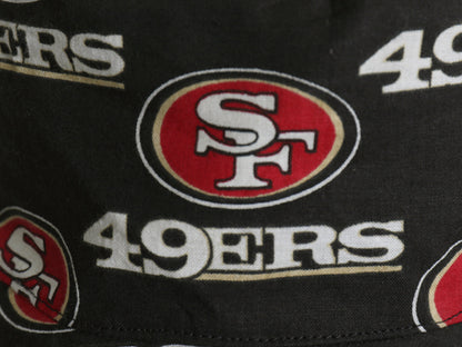 NFL 49ers ロゴ 総柄 プリント バケット ハット メンズ レディース S / 帽子 キャップ グラフィック アメリカン フットボール 黒 アメフト