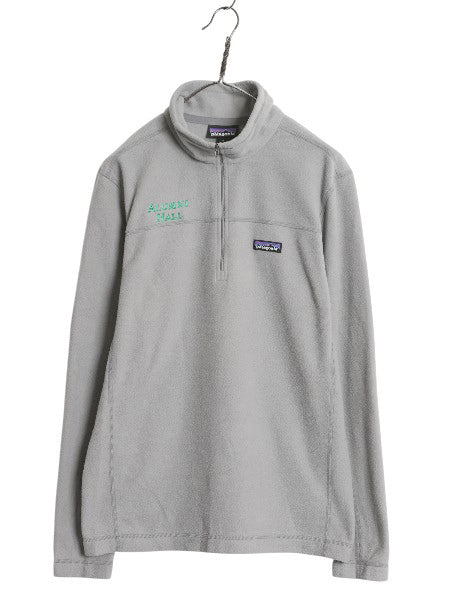 パタゴニア マイクロD ハーフジップ フリース プルオーバー メンズ M 19年製 アウトドア ロンT 長袖 Tシャツ ハイネック カレッジ 刺繍 灰