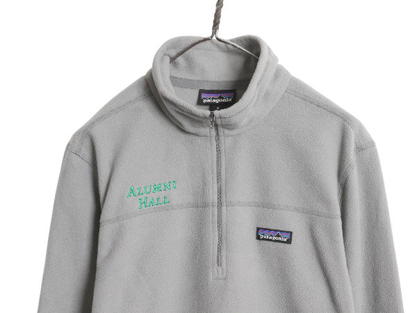 パタゴニア マイクロD ハーフジップ フリース プルオーバー メンズ M 19年製 アウトドア ロンT 長袖 Tシャツ ハイネック カレッジ 刺繍 灰