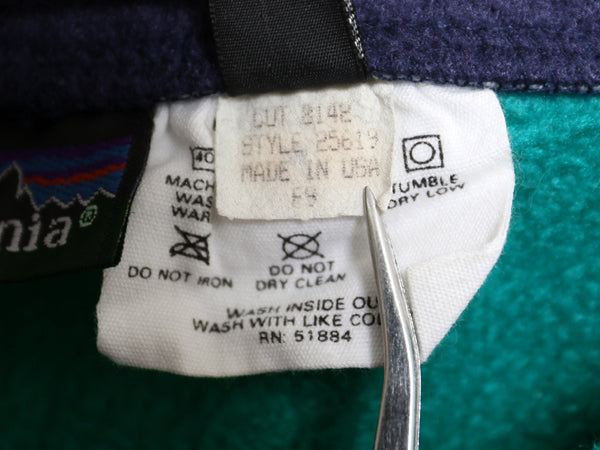 80s USA製 パタゴニア フリース パンツ レディース M メンズ S ヴィンテージ 89年製 旧タグ Rマーク アウトドア ポケット付き イージー 緑