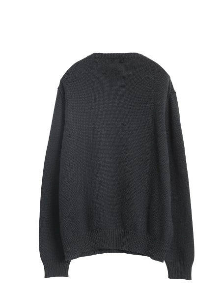 ポロ ラルフローレン コットン ニット セーター メンズ XL / 古着 長袖ニット ワンポイント クルーネック シンプル 大きいサイズ ブラック