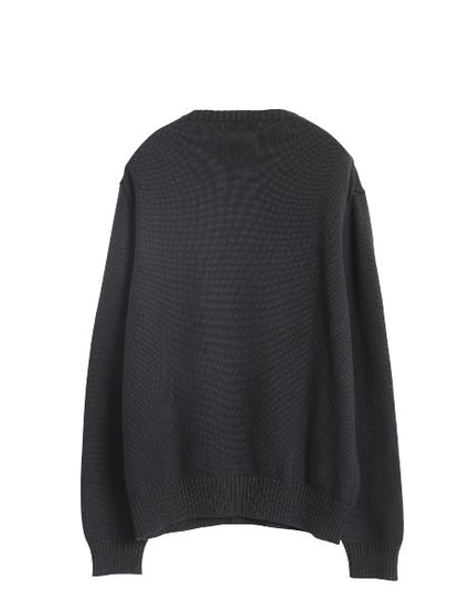 ポロ ラルフローレン コットン ニット セーター メンズ XL / 古着 長袖ニット ワンポイント クルーネック シンプル 大きいサイズ ブラック