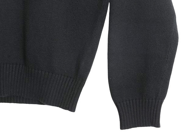 ポロ ラルフローレン コットン ニット セーター メンズ XL / 古着 長袖ニット ワンポイント クルーネック シンプル 大きいサイズ ブラック