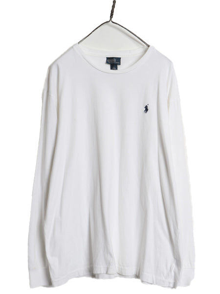 00s ポロ ラルフローレン 長袖 Tシャツ メンズ L 古着 オールド ロンT ロングスリーブ コットン シングルステッチ ワンポイント カットソー