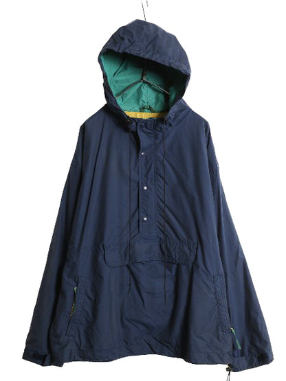 90s オールド ギャップ ナイロン アノラック フード パーカー ジャケット メンズ XL / プルオーバー ハーフジップ ブルゾン マンパ 無地 紺
