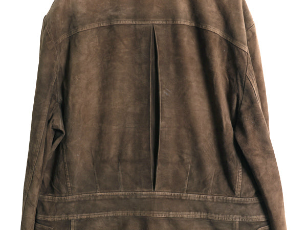 00s ポロ ラルフローレン 本革 ヌバック レザー テーラード ジャケット メンズ M 程 オールド 革ジャン ハンティング スウェード ブルゾン