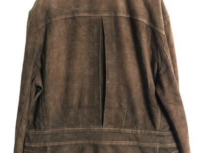 00s ポロ ラルフローレン 本革 ヌバック レザー テーラード ジャケット メンズ M 程 オールド 革ジャン ハンティング スウェード ブルゾン