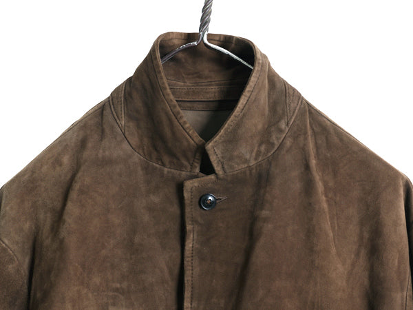 00s ポロ ラルフローレン 本革 ヌバック レザー テーラード ジャケット メンズ M 程 オールド 革ジャン ハンティング スウェード ブルゾン