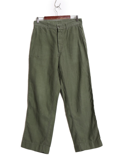 50s 60s ★ 米軍実物 USMC P-58 ユーティリティ パンツ 実寸 31 30 ヴィンテージ ベイカー 軍物 海兵隊 ミリタリー コットン サテン P-53