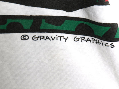 90s USA製 アート イラスト プリント Tシャツ メンズ XL / オールド グラフィック 自転車 BMX ラスタ シングルステッチ 大きいサイズ 白
