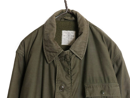 ステンシル 80s 米軍実物 USN ネイビー A-2 デッキ ジャケット X-LARGE ヴィンテージ 83年製 ミリタリー 裏ボア ライナー付き 大きいサイズ