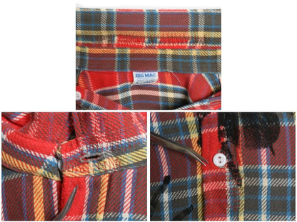 70s ★ ビッグマック スパイダー ハンドプリント ヘビー フランネル シャツ メンズ L / ヴィンテージ チェック ネルシャツ リメイク 総柄