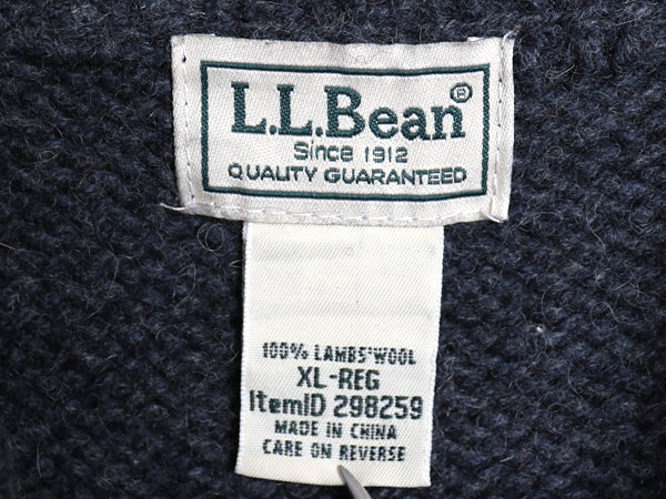 エルエルビーン ヘンリーネック ニット セーター メンズ XL ラム ウール フェアアイル ノルディック バーズアイ 総柄 求心柄 大きいサイズ