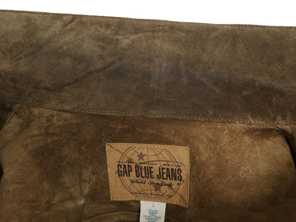 00s オールド ギャップ 本革 スウェード レザー トラッカー ジャケット メンズ L / 70506 タイプ 革ジャン ブルゾン ジャンパー 4ポケット