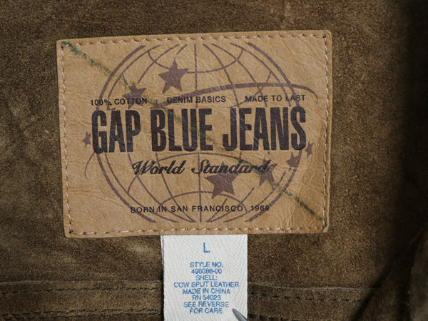 00s オールド ギャップ 本革 スウェード レザー トラッカー ジャケット メンズ L / 70506 タイプ 革ジャン ブルゾン ジャンパー 4ポケット