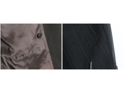 80s フランス製 イヴサンローラン ダブルブレスト テーラード ジャケット メンズ M 程/ ヴィンテージ ウール ブレザー ストライプ トラッド