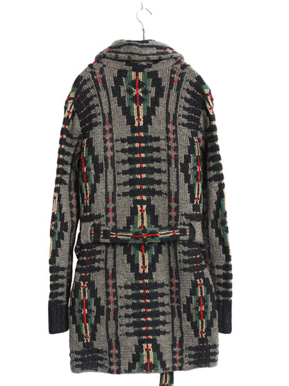 ★ ダブルアールエル ラルフローレン ネイティブ ウール ニット ガウン レディース M メンズ S 程/ ショールカラー セーター ハンドメイド