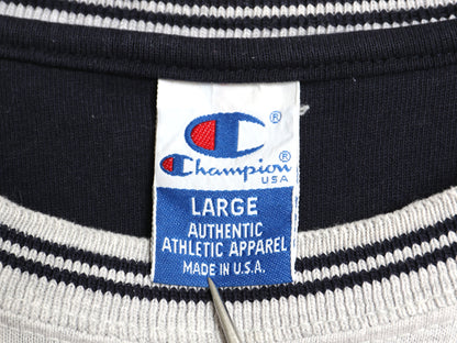 90s USA製 チャンピオン ベースボール Tシャツ メンズ L / オールド ロンT 7分袖 ワンポイント スクリプト ロゴ刺繍 ツートン カットソー