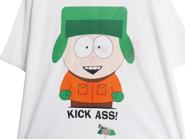 90s ★ サウスパーク キャラクター イラスト プリント Tシャツ メンズ XL / 古着 当時物 オールド アニメ ヘビーウェイト クルーネック 白