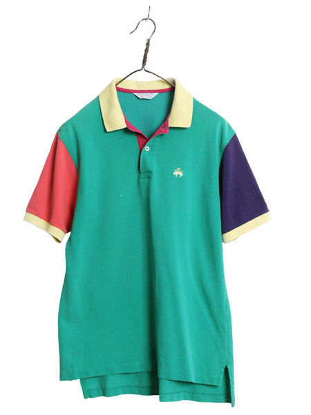 80s USA製 ブルックスブラザーズ 鹿の子 半袖 ポロシャツ メンズ M 古着 ヴィンテージ ゴールデンフリース 半袖シャツ クレイジー パターン