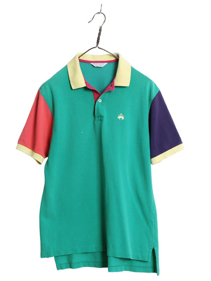 80s USA製 ブルックスブラザーズ 鹿の子 半袖 ポロシャツ メンズ M 古着 ヴィンテージ ゴールデンフリース 半袖シャツ クレイジー パターン