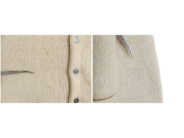 60s 70s ★ モヘア ニット カーディガン メンズ L / 古着 ヴィンテージ ウール セーター 毛長 シャギー 前開き グランジ 無地 ナチュラル