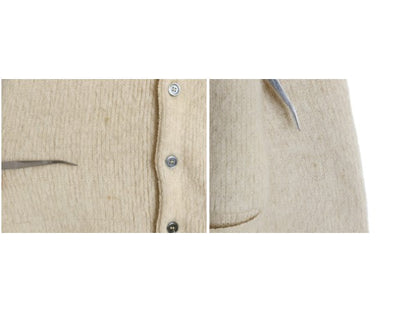 60s 70s ★ モヘア ニット カーディガン メンズ L / 古着 ヴィンテージ ウール セーター 毛長 シャギー 前開き グランジ 無地 ナチュラル