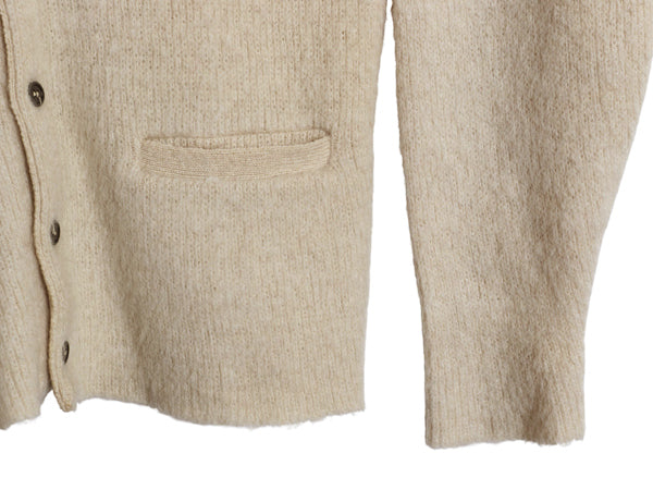 60s 70s ★ モヘア ニット カーディガン メンズ L / 古着 ヴィンテージ ウール セーター 毛長 シャギー 前開き グランジ 無地 ナチュラル