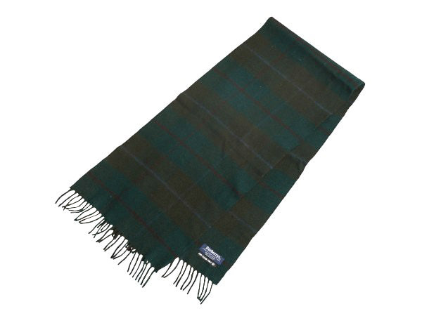 90s 高級 100% カシミヤ スコットランド製 バーバリー チェック マフラー メンズ レディース オールド フリンジ付き マルチカラー シンプル