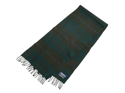 90s 高級 100% カシミヤ スコットランド製 バーバリー チェック マフラー メンズ レディース オールド フリンジ付き マルチカラー シンプル