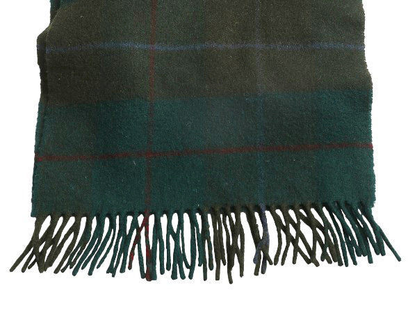 90s 高級 100% カシミヤ スコットランド製 バーバリー チェック マフラー メンズ レディース オールド フリンジ付き マルチカラー シンプル