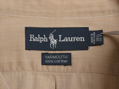 90s ラルフローレン ヘリンボーン ストライプ 長袖 ボタンダウン シャツ メンズ L 古着 オールド ポロ 長袖シャツ コットン ワンポイント 