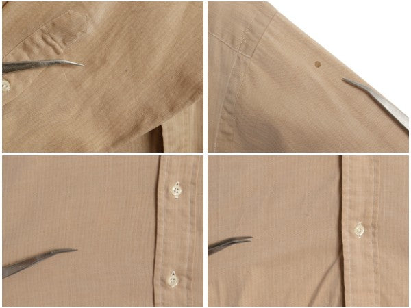 90s ラルフローレン ヘリンボーン ストライプ 長袖 ボタンダウン シャツ メンズ L 古着 オールド ポロ 長袖シャツ コットン ワンポイント 