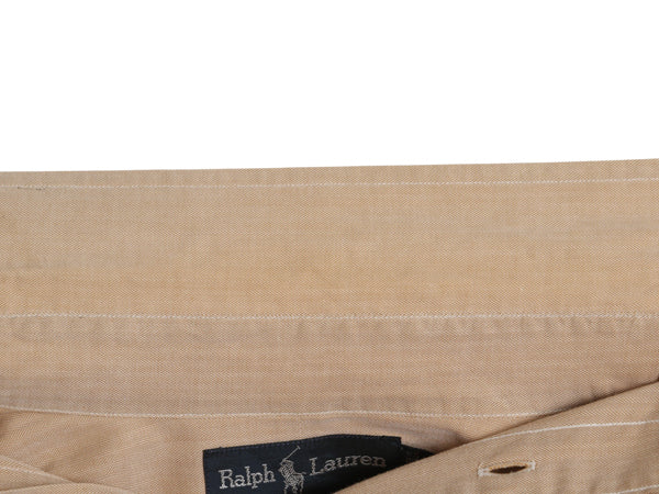 90s ラルフローレン ヘリンボーン ストライプ 長袖 ボタンダウン シャツ メンズ L 古着 オールド ポロ 長袖シャツ コットン ワンポイント 