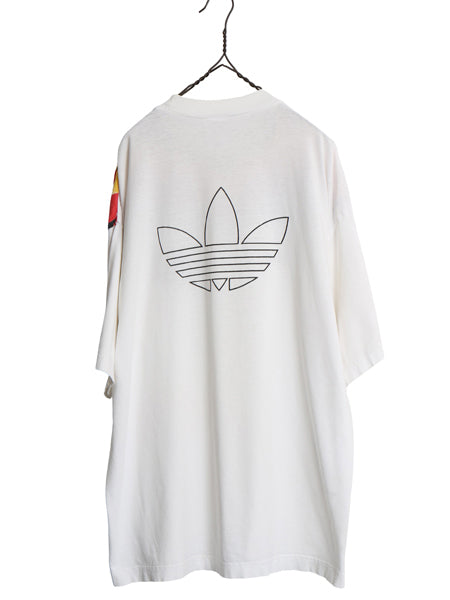 90s ★ アディダス ドイツ代表 サッカー Tシャツ メンズ XL オールド オフィシャル 当時物 ワールドカップ フットボール プリント 刺繍 白