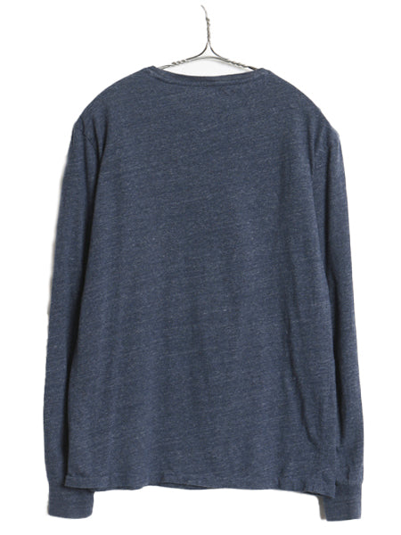 ポロ ラルフローレン 長袖 Tシャツ メンズ S ロンT ロングスリーブ コットン シングルステッチ ワンポイント カットソー インナー ネイビー