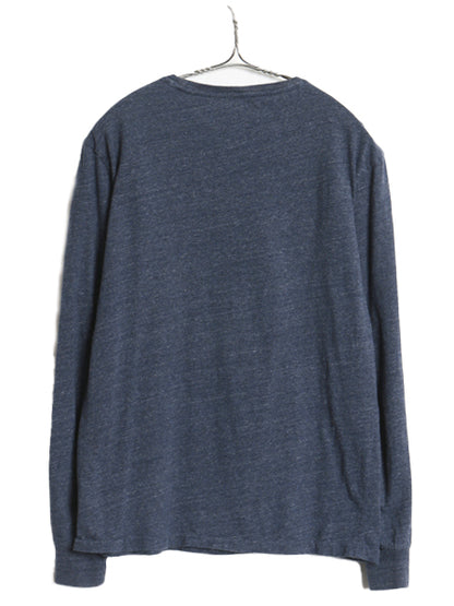 ポロ ラルフローレン 長袖 Tシャツ メンズ S ロンT ロングスリーブ コットン シングルステッチ ワンポイント カットソー インナー ネイビー