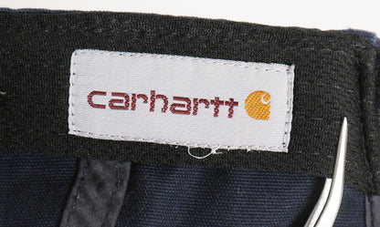 デッドストック カーハート 企業 ロゴ 刺繍 ベースボール キャップ / フリーサイズ 帽子 ワーク ワンポイント トラッカー ハット ネイビー