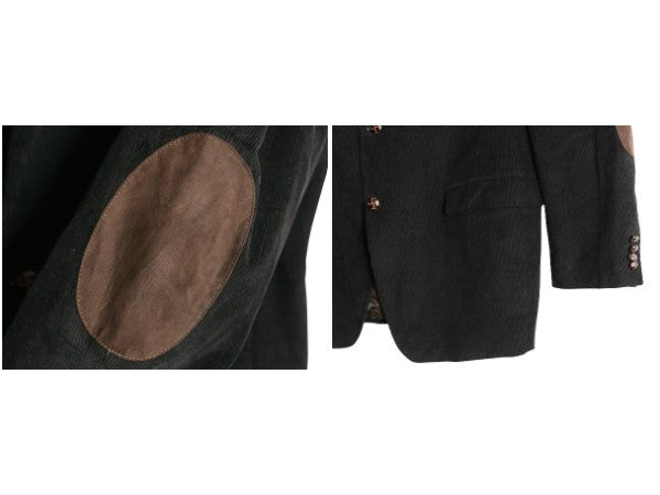 デッドストック チャップス ラルフローレン 太畝 コーデュロイ テーラード ジャケット メンズ L 程 ポロ ブレザー エルボーパッチ ブラック