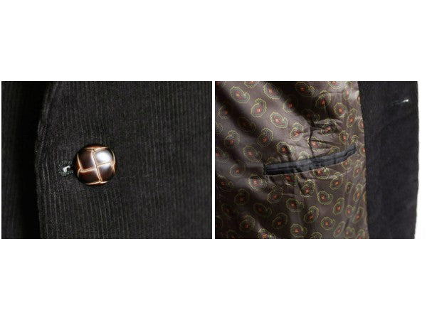 デッドストック チャップス ラルフローレン 太畝 コーデュロイ テーラード ジャケット メンズ L 程 ポロ ブレザー エルボーパッチ ブラック