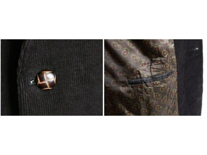 デッドストック チャップス ラルフローレン 太畝 コーデュロイ テーラード ジャケット メンズ L 程 ポロ ブレザー エルボーパッチ ブラック