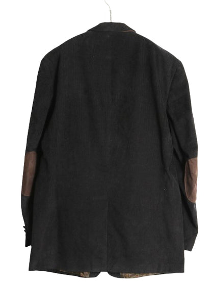 デッドストック チャップス ラルフローレン 太畝 コーデュロイ テーラード ジャケット メンズ L 程 ポロ ブレザー エルボーパッチ ブラック