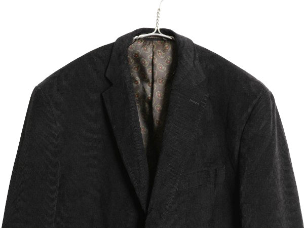 デッドストック チャップス ラルフローレン 太畝 コーデュロイ テーラード ジャケット メンズ L 程 ポロ ブレザー エルボーパッチ ブラック
