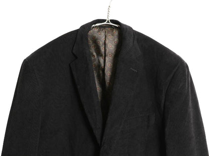 デッドストック チャップス ラルフローレン 太畝 コーデュロイ テーラード ジャケット メンズ L 程 ポロ ブレザー エルボーパッチ ブラック