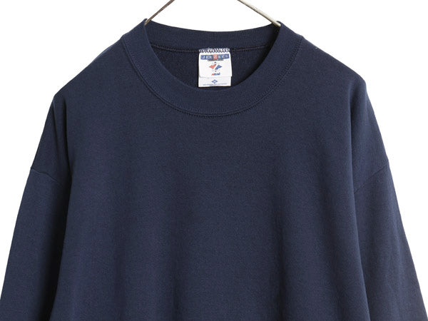 90s 00s USA製 ジャージーズ 無地 スウェット メンズ レディース XL 古着 オールド ブランク トレーナー シンプル 裏起毛 紺 大きいサイズ
