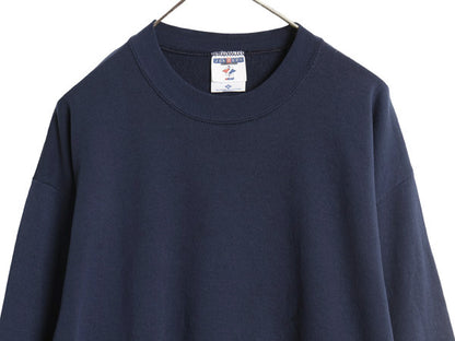 90s 00s USA製 ジャージーズ 無地 スウェット メンズ レディース XL 古着 オールド ブランク トレーナー シンプル 裏起毛 紺 大きいサイズ